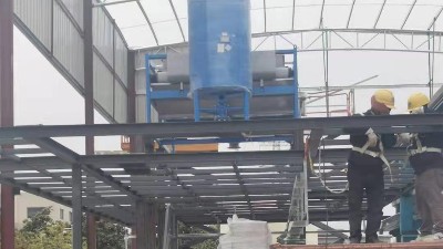 污水處理裝置壓濾機(jī)安裝及平臺搭建完工